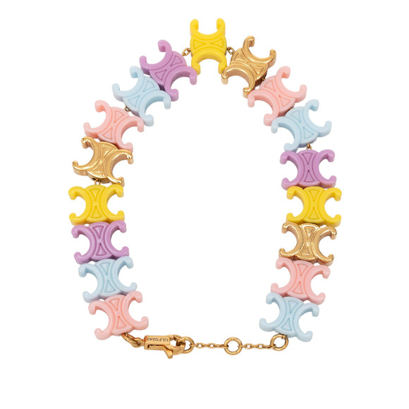 Pre-Loved Celine Multicolor Plexiglass Triomphe Baby Bracelet - Picture 3 of 6